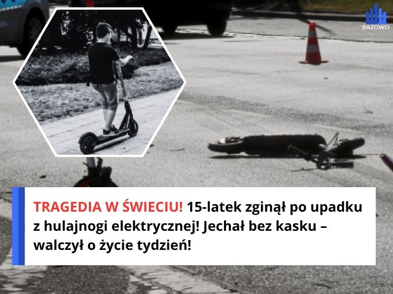 TRAGEDIA W ŚWIECIU! 15-latek zginął po upadku z hulajnogi elektrycznej! Jechał bez kasku – walczył o życie tydzień!